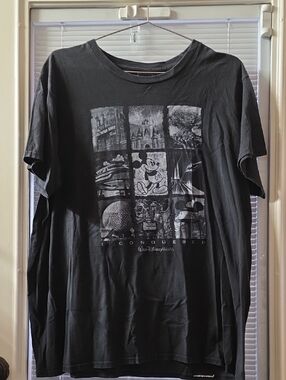 Disney Black Graphic Tee with Grey Disney Montage